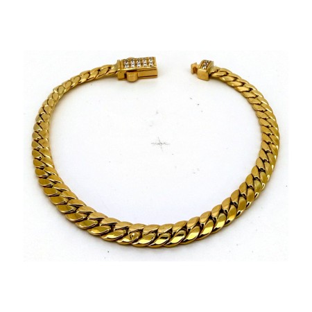 Pulsera cubana 4mm de oro 18k 20 cm